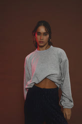 CROPPED SWEATSHIRT - FEATHER GREY